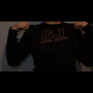 Long sleeve with  glitter letters “ guess jeans”